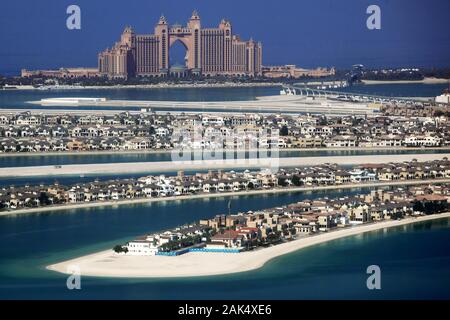 Dubai: Blick in die Palm Islands und dem Hotel "Atlantis The Palm, Dubai | Verwendung weltweit Stockfoto