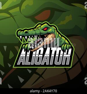 Alligator sport Maskottchen Logo Design Stock Vektor