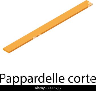 Pappardelle corte Symbol, isometrische Stil Stock Vektor