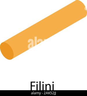 Filini pasta Symbol, isometrische Stil Stock Vektor