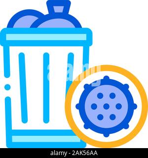 Infektion Bakterien Keim in Papierkorb Vektor Zeichen Symbol Stock Vektor