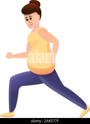Schwangere tun lunges Symbol. Cartoon von schwangeren Frau tun lunges Vektor Symbol für Web Design auf weißem Hintergrund Stock Vektor