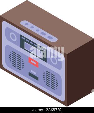 Vintage Radio Symbol, isometrische Stil Stock Vektor