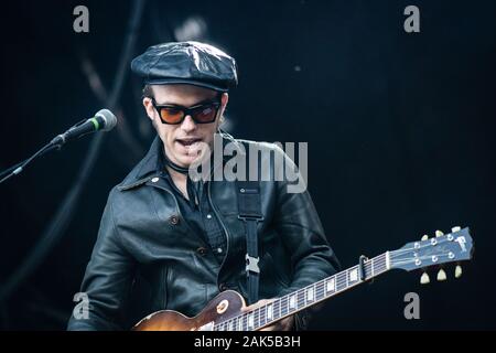 Kopenhagen, Dänemark - Juni 19., 2019. Die US-amerikanische Rockband Adler des Death Metal führt eine live während der dänischen Heavy Metal Festival Copenhell 2019 in Kopenhagen. (Foto: Gonzales Foto - Mathias Kristensen). Stockfoto