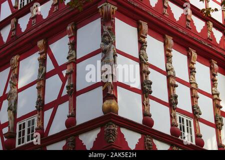 Herzberg am Harz: Fachwerkschmuck ein Schloss Herzberg, Harz | Verwendung weltweit Stockfoto