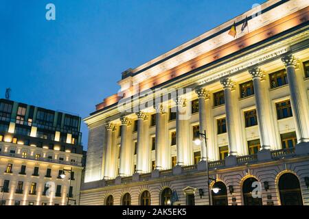 Bukarest, Rumänien - Dec 14, 2019: Nationalbank, Rumänien Bukarest Bukarest, Stockfoto