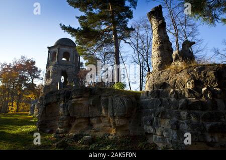 Halberstadt: Aussichtsturm Belvedere im Landschaftspark Spiegelsberge, Harz | Verwendung weltweit Stockfoto