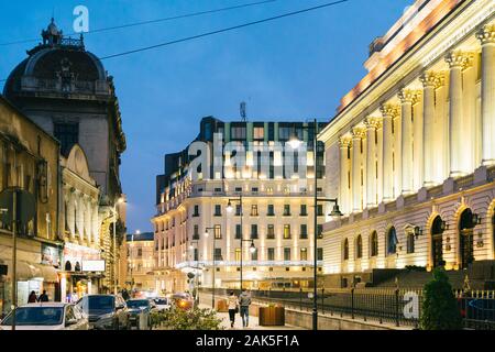 Bukarest, Rumänien - Dec 14, 2019: Nationalbank, Rumänien Bukarest Bukarest, Stockfoto