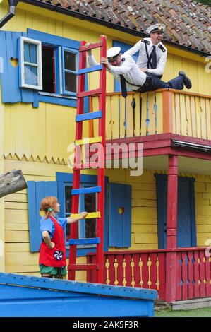 Vimmerby: Pippi Langstrumpf-Auffuehrung im Freizeitpark "Astrid Lindgrens Welt", Schweden Sueden | Verwendung weltweit Stockfoto