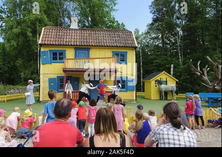 Vimmerby: Pippi Langstrumpf-Auffuehrung im Freizeitpark "Astrid Lindgrens Welt", Schweden Sueden | Verwendung weltweit Stockfoto