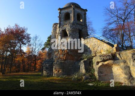 Halberstadt: Aussichtsturm Belvedere im Landschaftspark Spiegelsberge, Harz | Verwendung weltweit Stockfoto