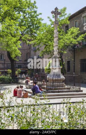 Stadteil Raval: Jardins de Rubio ich Lluch, einst hospitalgarten, heute kleiner oeffentlicher Garten mit der Rambla, Barcelona | Verwendung weltweit Stockfoto