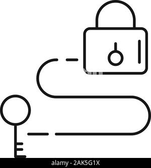 Vorhängeschloss schlüsselquest Symbol. Umrisse Vorhängeschloss schlüsselquest Vektor Symbol für Web Design auf weißem Hintergrund Stock Vektor