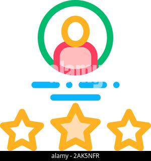 Menschliche Silhouette Avatar und Sterne Job Vektor Icon Stock Vektor