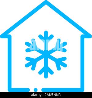 Gebäude und Schneeflocke Kühlanlagen Vektor Stock Vektor