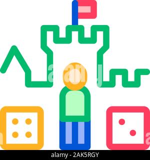 Interaktive Kinder Schloss Persönlichkeit Vektor Zeichen Symbol Stock Vektor