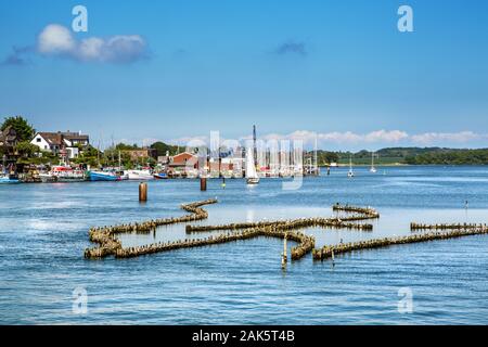 : Heringszaun in Kappeln, Schlei, Ostseekueste | Verwendung weltweit Stockfoto