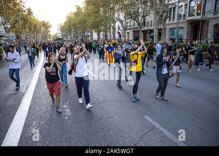 Tage des Satzes der Katalanischen Politikern. Barcelona. 2019.10.16 Stockfoto