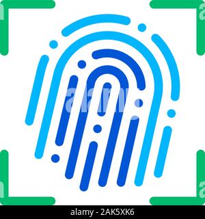 Fingerprint Scanner Dactylogram Vektor Zeichen Symbol Stock Vektor