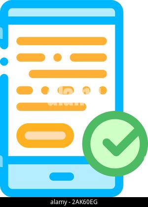 Smartphone Display und zugelassenen Kennzeichens Vektor Icon Stock Vektor