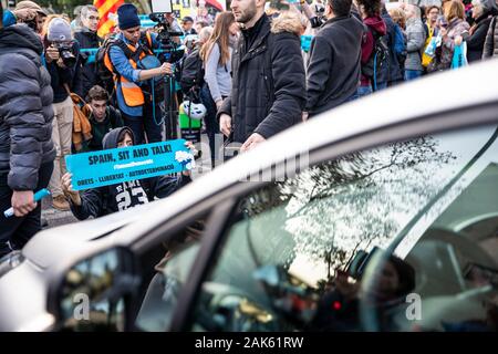 Tsunami demokratische Aktion während der Barça-Madrid überein. 2019.12.18. Barcelona. Stockfoto