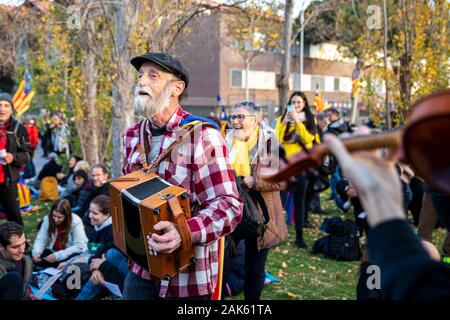 Tsunami demokratische Aktion während der Barça-Madrid überein. 2019.12.18. Barcelona. Stockfoto