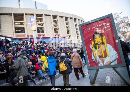 Tsunami demokratische Aktion während der Barça-Madrid überein. 2019.12.18. Barcelona. Stockfoto