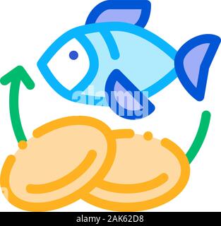 Fisch Nährstoffe ergänzt Symbol Vektor Illustration Stock Vektor