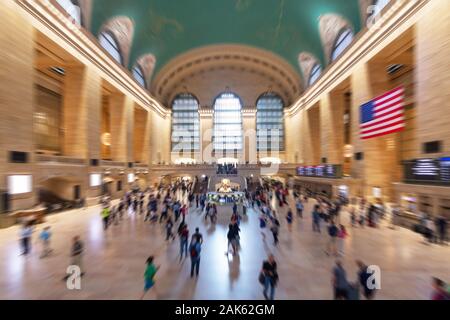 Grand Central Terminal, Bahnhof mit Motion Blur, Stress oder Geschwindigkeit Sensation Stockfoto