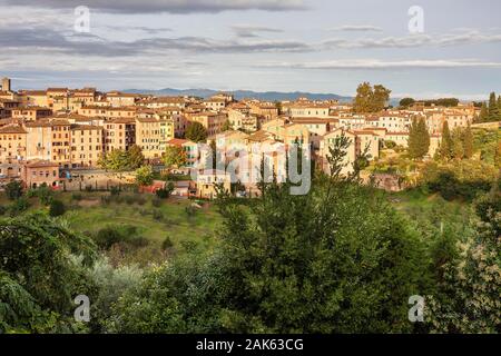 Blick auf die Stadt, Siena, Toskana, Italien Stockfoto