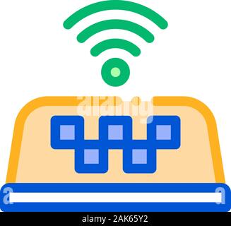 Vorhandensein von Wlan in den Taxi Online Symbol Vektor Illustration Stock Vektor