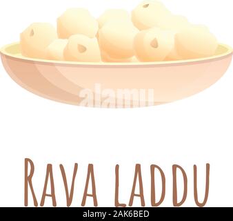 Rava laddu Essen Symbol. Cartoon von Rava laddu Essen vektor Symbol für Web Design auf weißem Hintergrund Stock Vektor