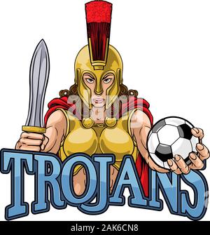 Spartan Trojan Gladiator Fußball Kriegerin Stock Vektor