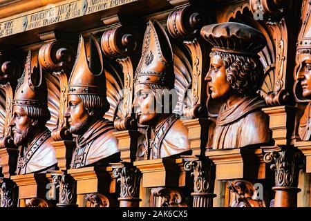 1. Bezirk/Wieden: Stephansdom, Detail bin Chorgestuehl, Wien | Verwendung weltweit Stockfoto