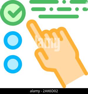 Hand berühren Checkliste genehmigt markieren Vektor Icon Stock Vektor
