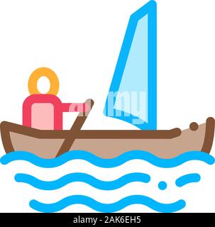 Segeln Kanu Symbol Vektor Illustration Stock Vektor