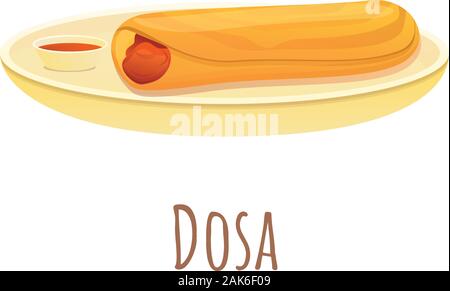 Dosa essen Symbol. Cartoon von Dosa essen Vektor Symbol für Web Design auf weißem Hintergrund Stock Vektor