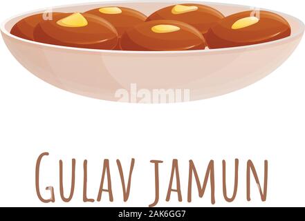 Gulav jamun Essen Symbol. Cartoon von gulav Jamun essen Vektor Symbol für Web Design auf weißem Hintergrund Stock Vektor