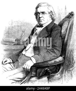 William Makepeace Thackeray, war 1811-1863, ein englischer Schriftsteller, Holzschnitt aus dem Jahr 1864 Stockfoto