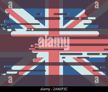 Großbritannien Flagge im grunge Stil. Vector Illustration auf grauem Hintergrund isoliert. Stock Vektor