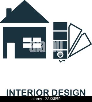 Interior Design Symbol. Einfaches Element von Design Technologie Sammlung. Gefüllte Interior Design Symbol für Vorlagen, Infografiken und mehr Stock Vektor