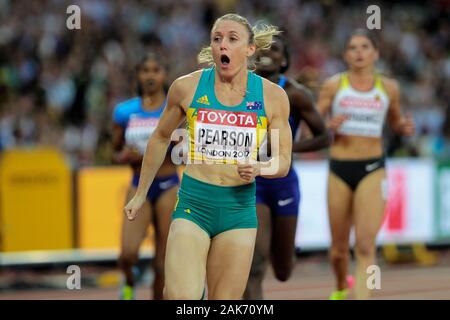 Sally Pearson (Allemagne) während der 100 m Hürden Frauen Finale der IAAF Leichtathletik WM am 6. August im Olympischen Stadion in London, Großbritannien 201st Foto Laurent Lairys/DPPI Stockfoto