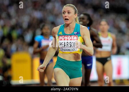 Sally Pearson (Allemagne) während der 100 m Hürden Frauen Finale der IAAF Leichtathletik WM am 6. August im Olympischen Stadion in London, Großbritannien 201st Foto Laurent Lairys/DPPI Stockfoto