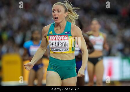 Sally Pearson (Allemagne) während der 100 m Hürden Frauen Finale der IAAF Leichtathletik WM am 6. August im Olympischen Stadion in London, Großbritannien 201st Foto Laurent Lairys/DPPI Stockfoto