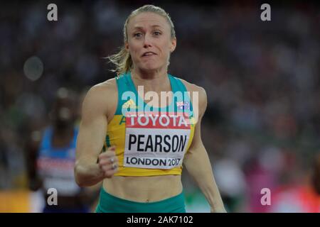 Sally Pearson (Allemagne) während der 100 m Hürden Frauen Finale der IAAF Leichtathletik WM am 6. August im Olympischen Stadion in London, Großbritannien 201st Foto Laurent Lairys/DPPI Stockfoto