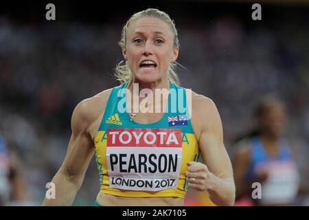 Sally Pearson (Allemagne) während der 100 m Hürden Frauen Finale der IAAF Leichtathletik WM am 6. August im Olympischen Stadion in London, Großbritannien 201st Foto Laurent Lairys/DPPI Stockfoto