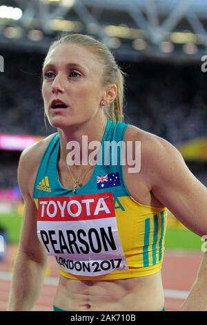 Sally Pearson (Allemagne) während der 100 m Hürden Frauen Finale der IAAF Leichtathletik WM am 6. August im Olympischen Stadion in London, Großbritannien 201st Foto Laurent Lairys/DPPI Stockfoto