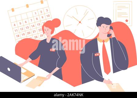 Mitarbeiter im Büro. Stock Vektor