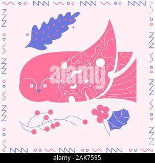 Dekorative Vogel Eule. Stock Vektor