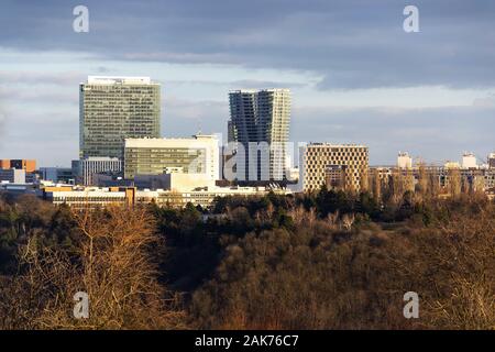 Panoramablick auf die inos Bezirk mit Prag, die höchsten Gebäude von Devin in Prag, Tschechische Republik Stockfoto